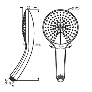 Ручной душ Ideal Standard Idealrain B9405AA купить в интернет-магазине сантехники Sanbest