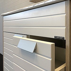 Тумба с раковиной Comforty Клеон 00-00004758 75Н белый/дуб дымчатый для ванной в интернет-магазине Sanbest