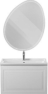 Тумба с раковиной Cezares Giubileo-N 80 GIUBILEO-N-80-1C-SO-BL белая глянцевая для ванной в интернет-магазине Sanbest