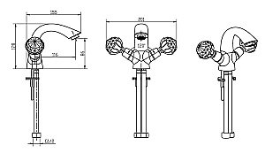 Смеситель для раковины Boheme Brillante Presente 351 купить в интернет-магазине сантехники Sanbest