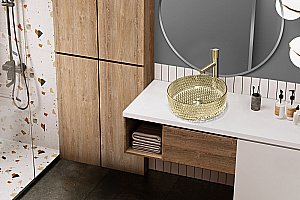 Раковина накладная ABBER Glas AK2301GG золото купить в интернет-магазине Sanbest