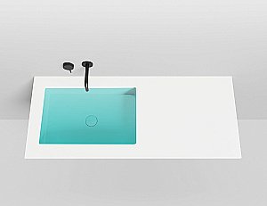 Раковина врезная снизу столешницы Salini MAREA 14 1802214MF 60 из искусственного камня S-Stone, матовая, цвет по RAL полностью купить в интернет-магазине Sanbest