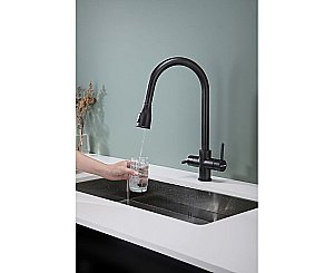 Смеситель для кухни Paulmark Lange La214212-BLM черный  купить в интернет-магазине сантехники Sanbest