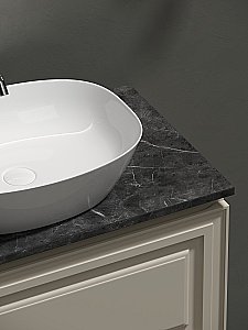 Тумба с раковиной Sancos Very 80 со столешницей, бежевая матовая для ванной в интернет-магазине Sanbest