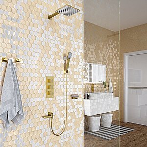 Душевая система Timo Tetra-thermo SX-0199/17SM золото матовое купить в интернет-магазине сантехники Sanbest
