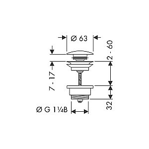 Донный клапан Hansgrohe 50100670 купить в интернет-магазине сантехники Sanbest