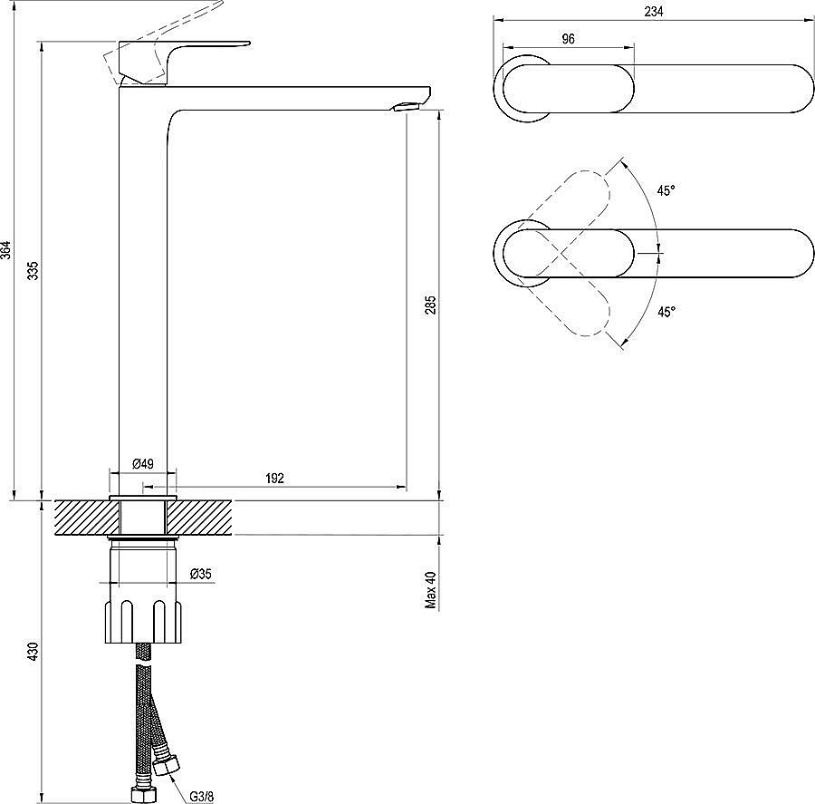 Смеситель для раковины Ravak Eleganta X070291 черный матовый купить в интернет-магазине сантехники Sanbest