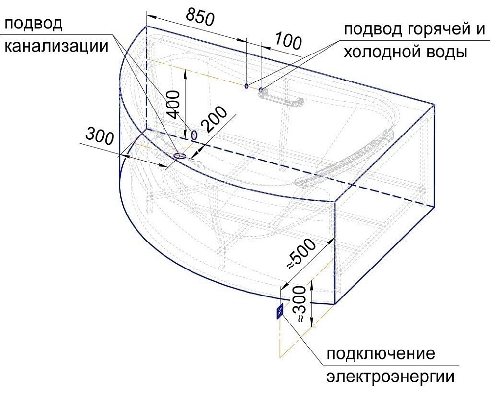 Акриловая ванна Радомир АЛЬБЕНА 168х120 купить в интернет-магазине Sanbest