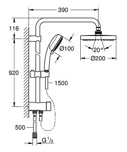 Душевая система Grohe New Tempesta Cosmopolitan System 26453001 купить в интернет-магазине сантехники Sanbest