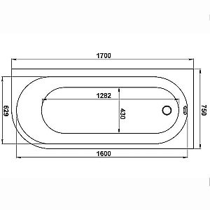 Ванна акриловая BAS ВЕСТА 170х75 белая купить в интернет-магазине Sanbest