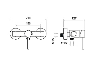 Cмеситель для душа Aquatek ЕВРОПА Set 2 в 1 (AQ1360MB+AQ2012MB) черный матовый купить в интернет-магазине сантехники Sanbest
