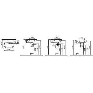 Раковина на пьедестале Vitra S20 55 белая купить в интернет-магазине Sanbest