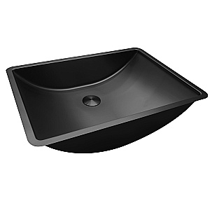 Раковина врезная снизу ABBER Wasser Kreis 53 AF2405MB черная матовая купить в интернет-магазине Sanbest