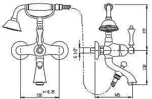 Смеситель для ванны Cezares ATLANTIS-NOSTALGIA-VD-03/24 золото купить в интернет-магазине сантехники Sanbest