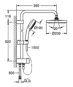 Душевая система Grohe New Tempesta Cosmopolitan System 26453001 купить в интернет-магазине сантехники Sanbest