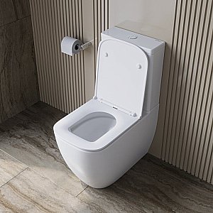 Унитаз напольный BelBagno LUCE-TOR BB2197CP-TOR/SC белый, с крышкой микролифт, с бачком, безободковый, слив-торнадо купить в интернет-магазине Sanbest