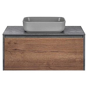 Тумба с раковиной Vincea Mesa 1000 T.Oak + Beton для ванной в интернет-магазине Sanbest
