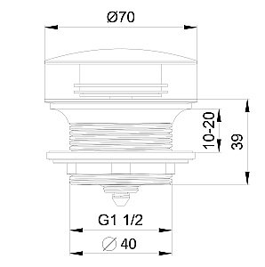Донный клапан для ванны 1 1/2 WONZON & WOGHAND, Брашированное золото (WW-SS105-BG) купить в интернет-магазине сантехники Sanbest