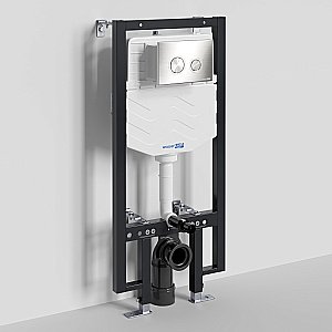 Унитаз подвесной WasserKRAFT Berkel 56TLT.010.ME.BN01.H001 безободковый, с инсталляцией Vils 56, с крышкой микролифт, белый/кнопка никель купить в интернет-магазине Sanbest