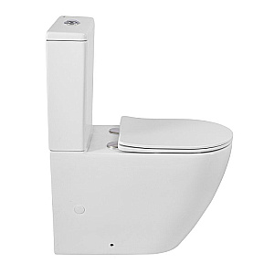 Унитаз-компакт напольный BelBagno Sfera-Tor BB2141CP-TOR/SC+BB2141T белый, безободковый, с крышкой микролифт, с бачком, слив-торнадо купить в интернет-магазине Sanbest