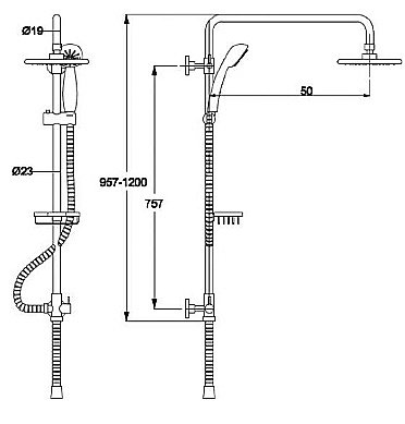 Душевая система Kaiser 2065 хром купить в интернет-магазине сантехники Sanbest