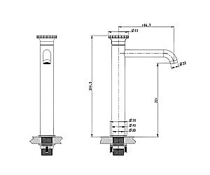 Смеситель для раковины Bronze de Luxe OMG! 9008GM-G графит/зеленый купить в интернет-магазине сантехники Sanbest