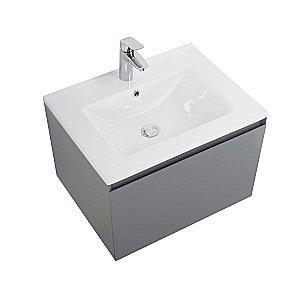 Тумба с раковиной Art&Max AM-Latina-600-1C-SO-GM/AM7117-60 Серый матовый для ванной в интернет-магазине Sanbest