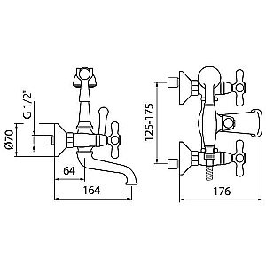 Смеситель для ванны с душем Webert Armony AM720201010 купить в интернет-магазине сантехники Sanbest