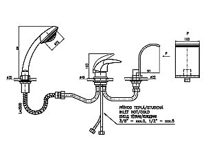 Смеситель на борт ванны RAV-Slezak DUNAJ D467.5YZ золото купить в интернет-магазине сантехники Sanbest