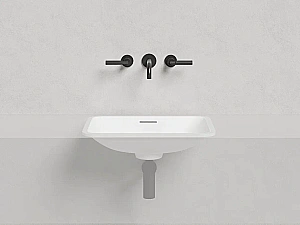 Раковина врезная снизу столешницы Salini MAREA 06 1802206M 55 из искусственного камня S-Stone, белая матовая купить в интернет-магазине Sanbest