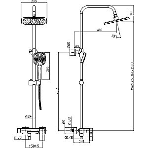 Душевая система Rush Thira TR3635-50 купить в интернет-магазине сантехники Sanbest