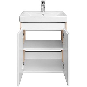 Тумба с раковиной Акватон Сканди Doors 55 белая/дуб верона для ванной в интернет-магазине Sanbest