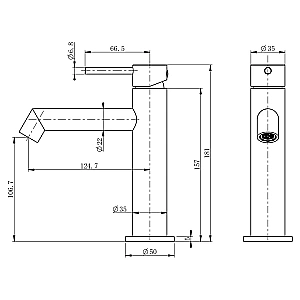 Смеситель для раковины Wonzon & Woghand WW-H1063-CR хром купить в интернет-магазине сантехники Sanbest
