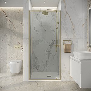 Душевая дверь Niagara Nova NG-45-10ASG 100 прозрачная/профиль брашированное золото купить в интернет-магазине Sanbest