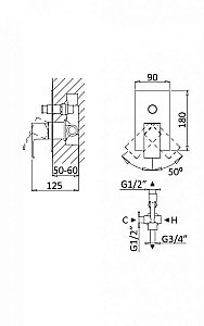 Смеситель для душа Cezares PORTA-VDIM-NOP Черный матовый купить в интернет-магазине сантехники Sanbest