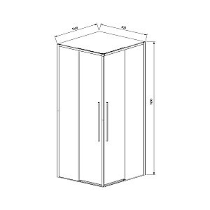 Душевой уголок Vincea Slim-N VSS-4SN9010CLGM 100x90 стекло прозрачное/профиль вороненая сталь купить в интернет-магазине Sanbest