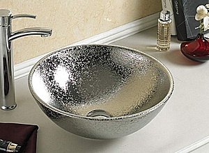 Раковина накладная Ceramalux NC 41 7226SS серебро купить в интернет-магазине Sanbest