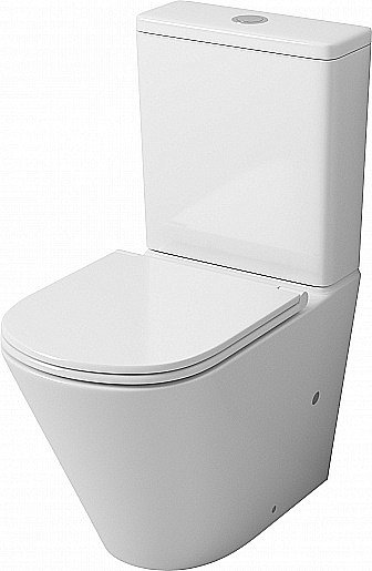 Унитаз-компакт Grossman Tornado GR-4450SQ безободковый, с бачком, с крышкой микролифт, слив-торнадо, белый глянцевый купить в интернет-магазине Sanbest