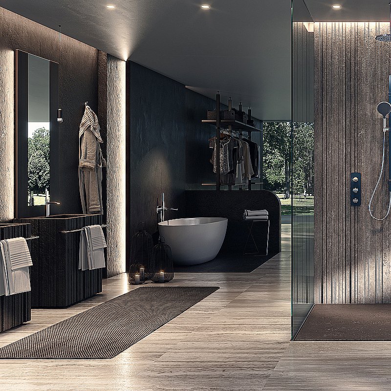 Смеситель для ванны Bossini Apice Z00555.030 хром купить в интернет-магазине сантехники Sanbest