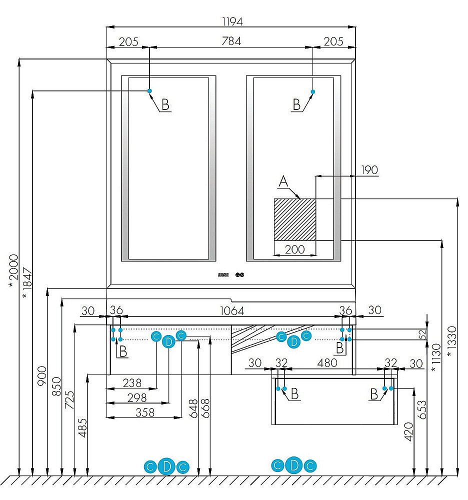Зеркало Акватон Сакура 120 две зоны подсветки в ванную от интернет-магазине сантехники Sanbest