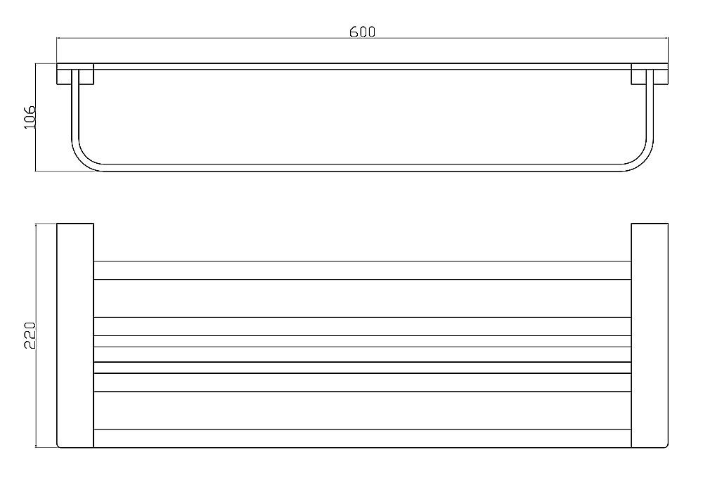 Полотенцедержатель с полкой WONZON & WOGHAND ECLIPSE, Черный (WW-9181-BL) купить в интернет-магазине сантехники Sanbest