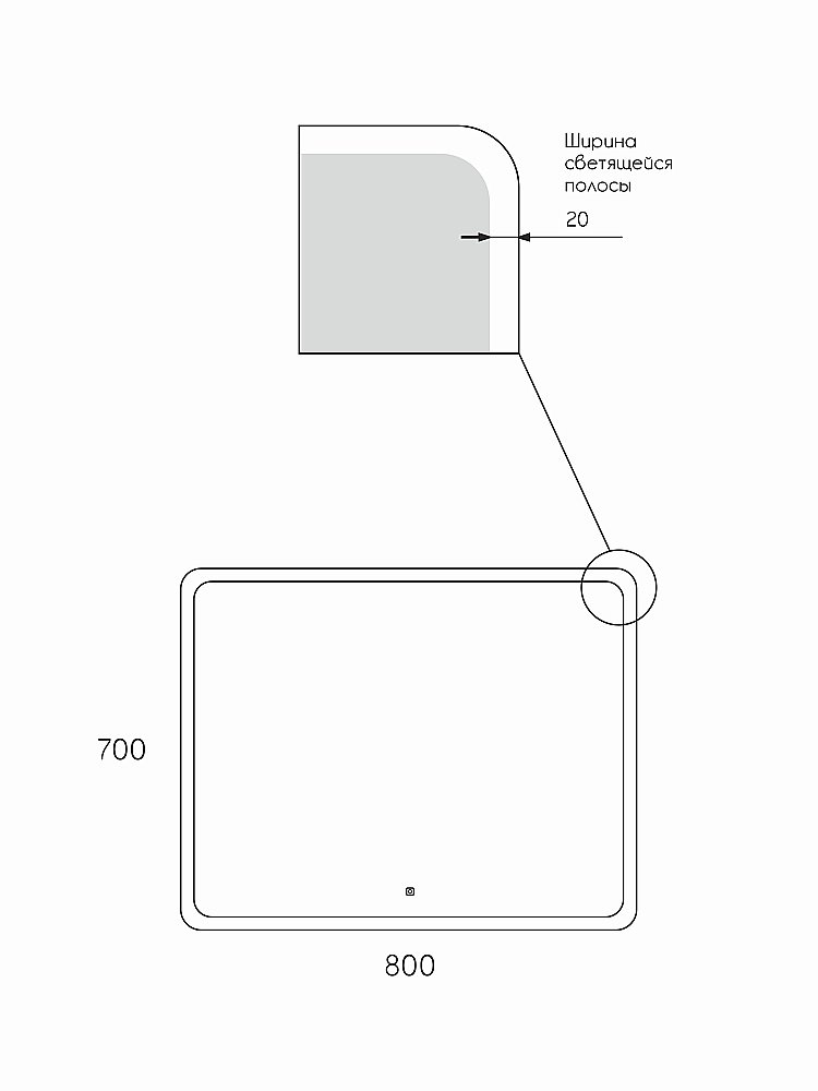Зеркало Taliente Zled TA-Zled-D8070 80 в ванную от интернет-магазине сантехники Sanbest