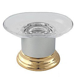 Мыльница настольная Migliore Mirella прозрачное стекло/хром-золото купить в интернет-магазине сантехники Sanbest