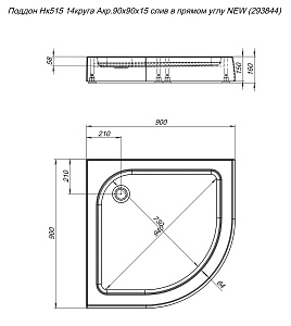 Душевой поддон Aquanet HX515 90х90х15 купить в интернет-магазине Sanbest