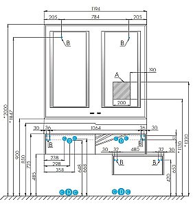 Зеркало Акватон Сакура 120 две зоны подсветки в ванную от интернет-магазине сантехники Sanbest