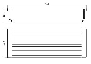 Полотенцедержатель с полкой WONZON & WOGHAND ECLIPSE, Черный (WW-9181-BL) купить в интернет-магазине сантехники Sanbest