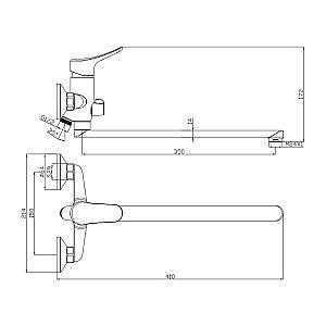 Смеситель для ванны Olive's Arriba 09221AR купить в интернет-магазине сантехники Sanbest