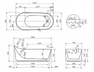 Ванна акриловая ABBER AB9445MW 170х80 белая матовая купить в интернет-магазине Sanbest