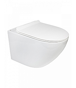 Унитаз подвесной Agger AT09150 безободковый, с инсталляцией, смыв торнадо, с крышкой микролифт, белый глянцевый купить в интернет-магазине Sanbest