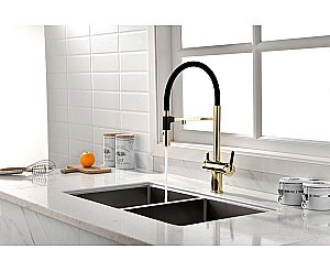 Смеситель для кухни Paulmark Gravity Gr213888-G золото купить в интернет-магазине сантехники Sanbest